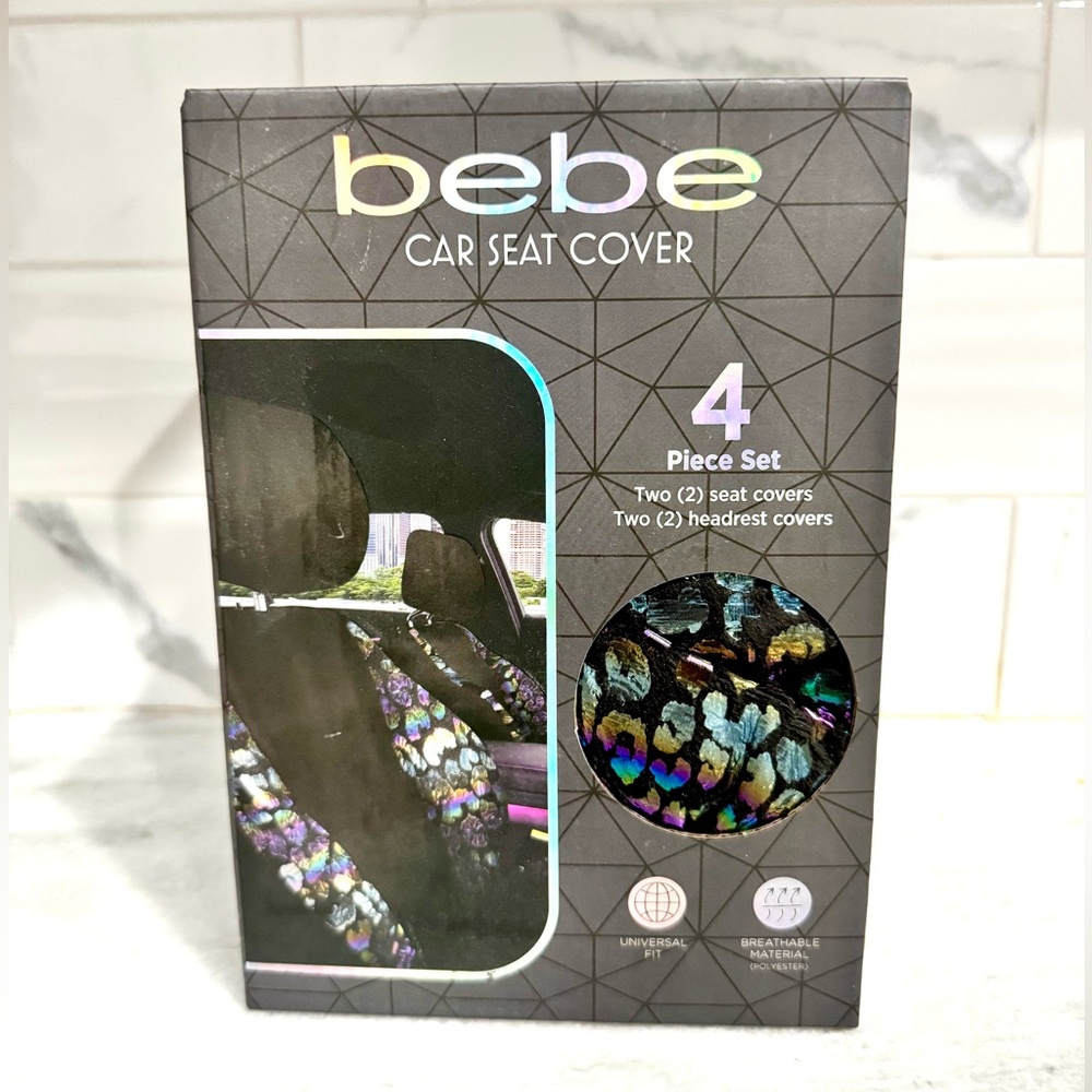 Bebe Black and Multicolor Car Seat Cover Set